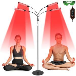 신체용 적광 요법, 스탠드형 4 헤드 660nm 및 850nm 요법 램프 휴대용 LED 전신, 얼굴용 장치