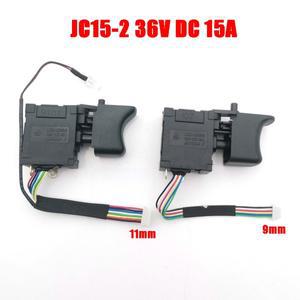 36V DC 15A 무선 전기 드릴 방진 속도 제어 푸시 버튼 트리거 스위치 MOD JC15-2 9mm 11mm 리튬