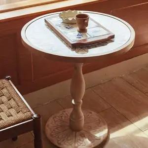 엔틱 빈티지 식탁 로마 고재 기둥 원형 레스토랑 앤틱