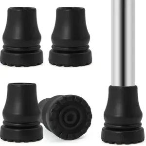 4개 교체용 목발 팁 3/4인치 피트 캡 하이킹 워커 지팡이용 튼튼한 고무 액세서리 모드 샤워 의자