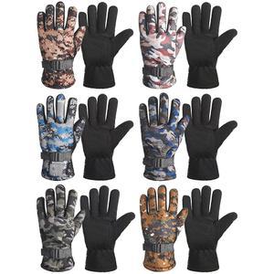 벤카일러 6쌍 스노우 글러브 위장 따뜻한 청소년 스키 장갑 8~15세 남녀 야외 스포츠용 겨울 스노보드