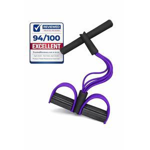 프리미엄 6 튜브 풋 페달 저항 밴드 u2013 전신 운동, 요가 및 홈 피트니스를 위한 다기능 텐션 로프 | 강력한 탄성 풀러 업그레이드된 핸들 헤비 듀티 디자인