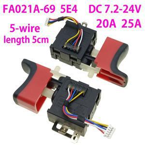 DC7.2-24V 2025A 전기 드릴 스위치 FA021A-69 5 선 렌치 프레스 정방향 역방향 속도 제어