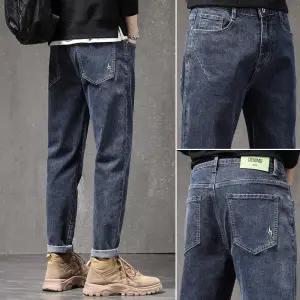 캐주얼 가을 남친 긴바지 스트레이트핏 청바지 9부 패피3