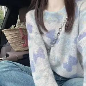 남사친 니트 슬림핏 탑 연청 앙고라 조추 스웨터 펀칭 스트라이프 패피3