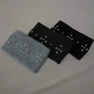 [신상오픈런]여성 힙한 큐빅 장식 리벳 골지 니트 와이드 헤어밴드 (41563974)