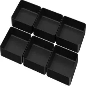 샹케츠이 블랙 스태커블 배니티 정리함 트레이 조리대 얕은 서랍용 두꺼운 메이크업 홀더