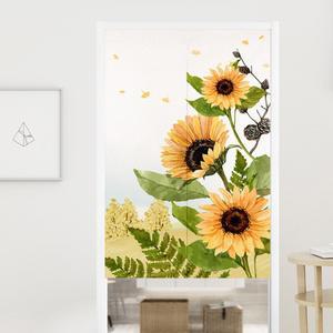 해바라기 가림막 바란스 책장 가리개 업소용 출입구 발란스 일러스트 카페 커튼