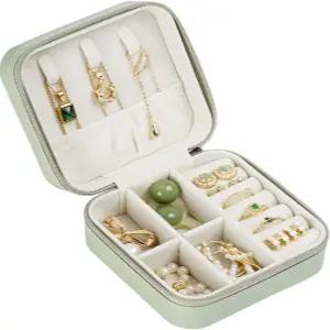 슬로조 여행용 주얼리 케이스 박스 미니 정리함 휴대용 소형 보관함 - 여성 여성을 위한 최고의 선물.
