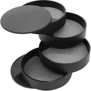 Ldirect 주얼리 정리함 작은 보관함 4겹 회전 여행용 트레이 홀더 여성 팔찌 링 귀걸이 (블랙)