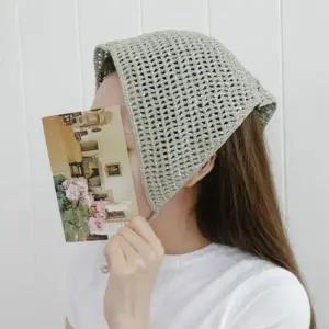 [신상오픈런]여성 스팽글 장식 그물 니트 헤어스카프 패턴 모자 (33713172)