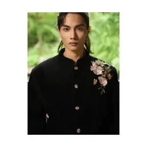 결혼식 패션 정장 남자정장재킷 차이나카라 코트 모란꽃자수 원템1