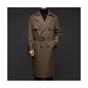 롱 캐주얼 정장 슬림핏 트렌치 코트 칼라 봄가을 남자정장재킷 무릎 원템3