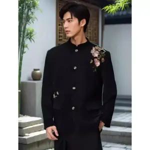 모란나비자수 코트 상의 남자정장재킷 신랑 정장 차이나카라 결혼식 원템1