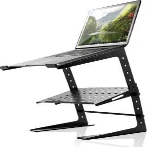 파일 휴대용 조절식 노트북 스탠드 - DJ PC 게임 가정 또는 사무실을 위한 선반 수납 및 높이 정렬 기능이