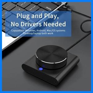 USB 볼륨 조절 노브 조절기 멀티미디어 컨트롤러 노브 1키 음소거 일시 정지 기능 PC 지원 Windows iOS And