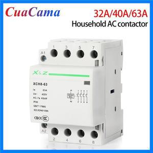 1PCS 4P Din 레일 모듈형 가정용 Ac 접촉기 32A/40A/63A 220V/230V 50/60HZ 3NO 1NC
