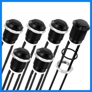 6PCS 12mm 순간 푸시 버튼 스위치 12V 검정색 방수 2 핀 사전 배선 자동차 용 평상시 열림