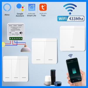 조명용 Tuya 스마트 WiFi 스위치 RF 433MHz 무선 라이프 APP 음성 제어 Alexa Google Home Alice와 함께 작
