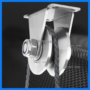 1pc 스테인레스 스틸 삼각대 도르래 와이어 로프 리프팅 베어링 교수형 휠, 홈 슬라이딩 도어 트랙 하드웨