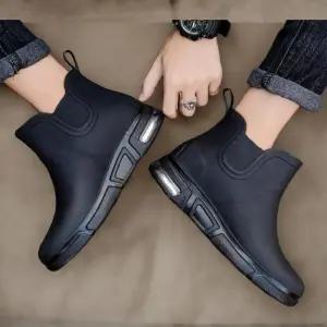 [신상오픈런]남성 여름 스포츠 블랙 숏 에어솔 레인부츠 장화 (35333244)