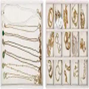 탈부착 가능한 칸막이가 있는 텝프판 스태커블 주얼리 정리함 트레이 귀걸이 목걸이 반지 및 팔찌용 2