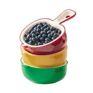 세척그릇 레드 물빠짐그릇 채반 물기제거