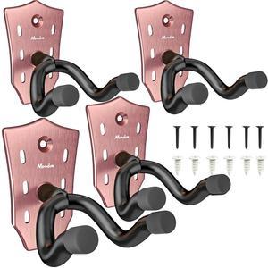 가정 및 스튜디오에서 어쿠스틱 일렉트릭 기타 우쿨렐레 만돌린을 사용하기 위한 벽걸이 4팩, 걸이, 금속 벽걸이, 홀더 스탠드 후크(구리 4PCS)