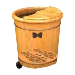 족탕기 지압 족욕기 족욕바스켓 원통 족욕통 족욕대야 발 원목 나무 습식 가정용 발욕조