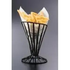 아메리칸 메탈크래프트 FWB4 원뿔형 프렌치 프라이 바스켓 경철 경사 블랙