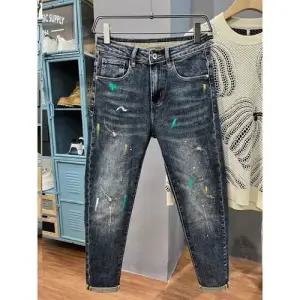 바지 청 남사친 봄가을 긴 잉크젯 스판 고급 반 패피3