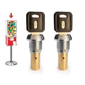 검볼 머신 잠금장치 및 키 - 미터법 나사산 M6-1.0mm 중심 막대가 있는 자판기용 상단 뚜껑 키. 2인치 캡슐