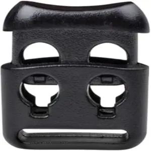 DYZD 소형 이중 구멍 플라스틱 코드 잠금 장치 스프링 스톱 토글 스토퍼 멀티 컬러(10PCS 블랙)