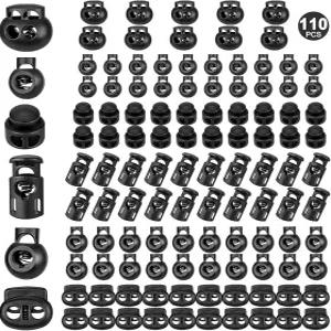 ZUSHALLMY 110pcs 업그레이드된 플라스틱 코드 잠금 장치 끈 끌개용 끌개 클립 파라코드용 스프링 토글