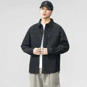 셔츠 봄가을 프린지 빅사이즈 남친 데님 캐주얼 가을 원픽3