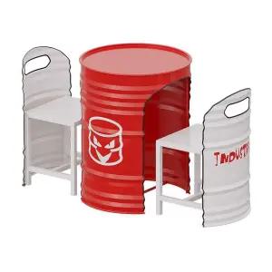 빈티지 테이블 철제 카페 의자 드럼통 공간절약 야외 깡통