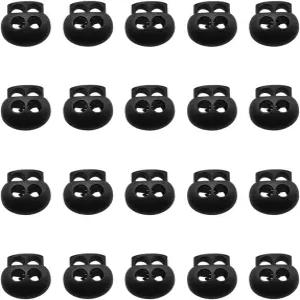 Zucosue 30개 스프링 코드 잠금 엔드 스토퍼 패스너 더블 홀 슬라이더 클립 의류용 탄성 조절기 신발끈