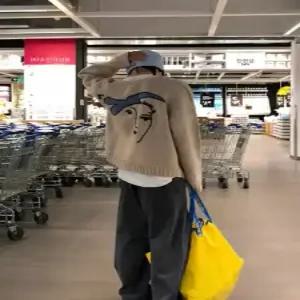 캐주얼 남성 단추 스웨터 가디건 쇼트 비둘기 유화 카디건 평화의 패피1