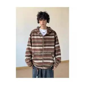 남친 가디건 빈티지 스트라이프 니트 가을 캐주얼 커플 긴팔 카디건 패피3