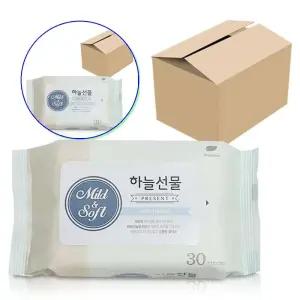 쌍문상회 하늘선물 물티슈 휴대형30매 x1박스 50개 국산