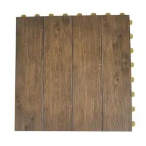 국산 바닥재 틈없는 조립매트 옹이엔틱색 18P 사각타일