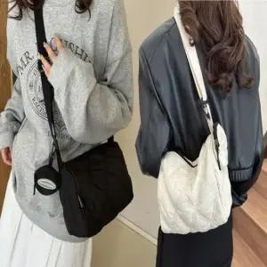 파우치 퀼팅백 크로스백 패딩 포함 가방 원형 여자