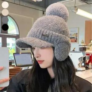 뽀글이 모자 이어캡 귀달이 비니 챙있는 왕방울 여자