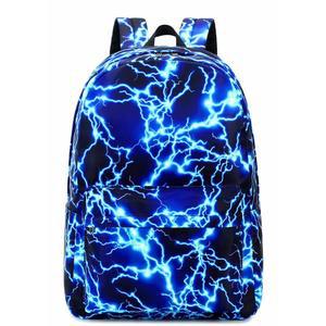 메자 보이 스쿨 백팩 초등학교 중학교 번개 책가방 노트북 청소년 방수 경량 17인치 (1-블루)