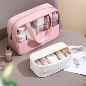 [패션] 대형 PU 화장파우치 세면가방 메이크업백