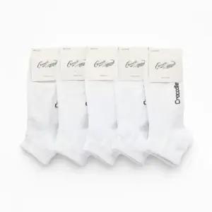 [패션] 크로커다일 남성 무지 단목양말 화이트 5켤레 단색 기본 짧은양말 교복 캐주얼