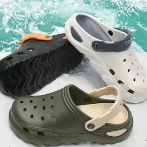 [패션] 투톤 남자 샌들 타공 여름 신발 남성 스트랩 샌달