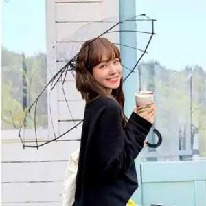 [패션] 초경량 투명 돔형 비닐 우산 태풍 대비 안전 골프용 장우산 카본 소재