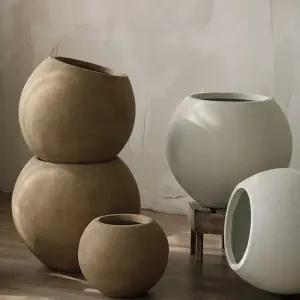 달항아리 화분 둥근 도자기 분갈이 빈티지 무광 모던