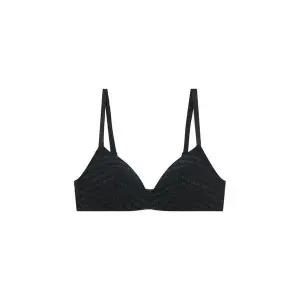 [엠포리오아르마니] 로고 패턴 메쉬 트라이앵글 브라 블랙 153658201